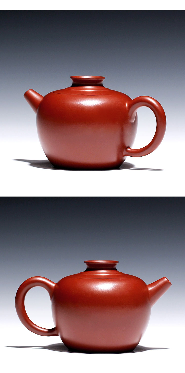 三维工匠宜兴家藏鸡血大红袍朱泥纯全手工渔翁紫砂壶李晓璐270cc茶具