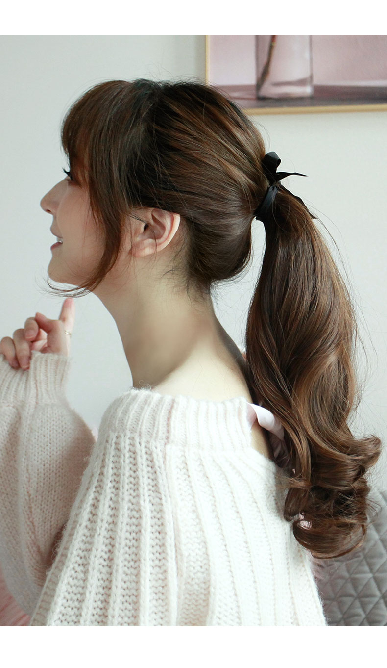 你那么美假发 梨花卷短马尾假发女 长卷发浪气质短款马尾仿真中长款