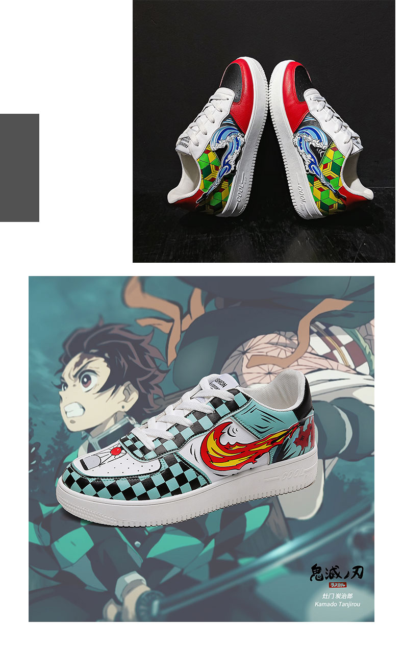 男鞋鬼灭之刃动漫aj空军一号板鞋青少年运动休闲莆田潮鞋