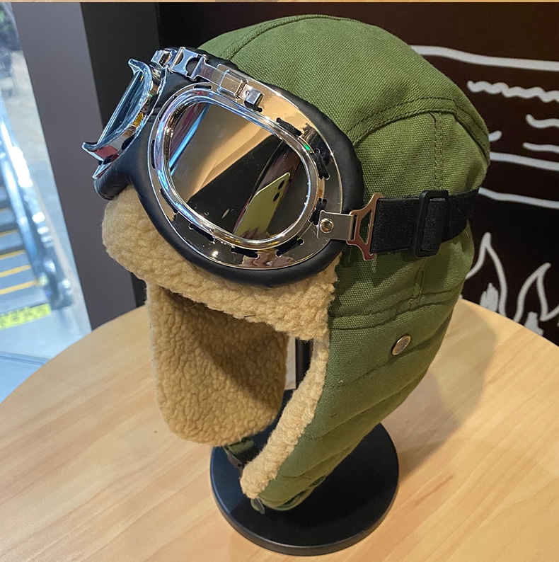 飞行员帽子男女冬季韩版ins加厚保暖骑车闪电客护耳防寒风眼镜棉雷锋