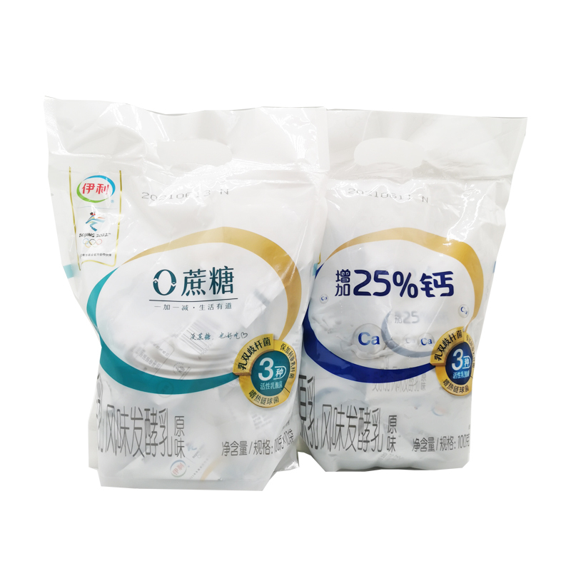 伊利(yili)酸奶 伊利0蔗糖/加钙酸奶发酵乳袋装原味100g无蔗糖【价格 