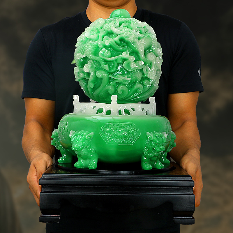 九龙转乾坤鼎摆件招财聚宝盆现代中式家居装饰电视柜乔迁礼品