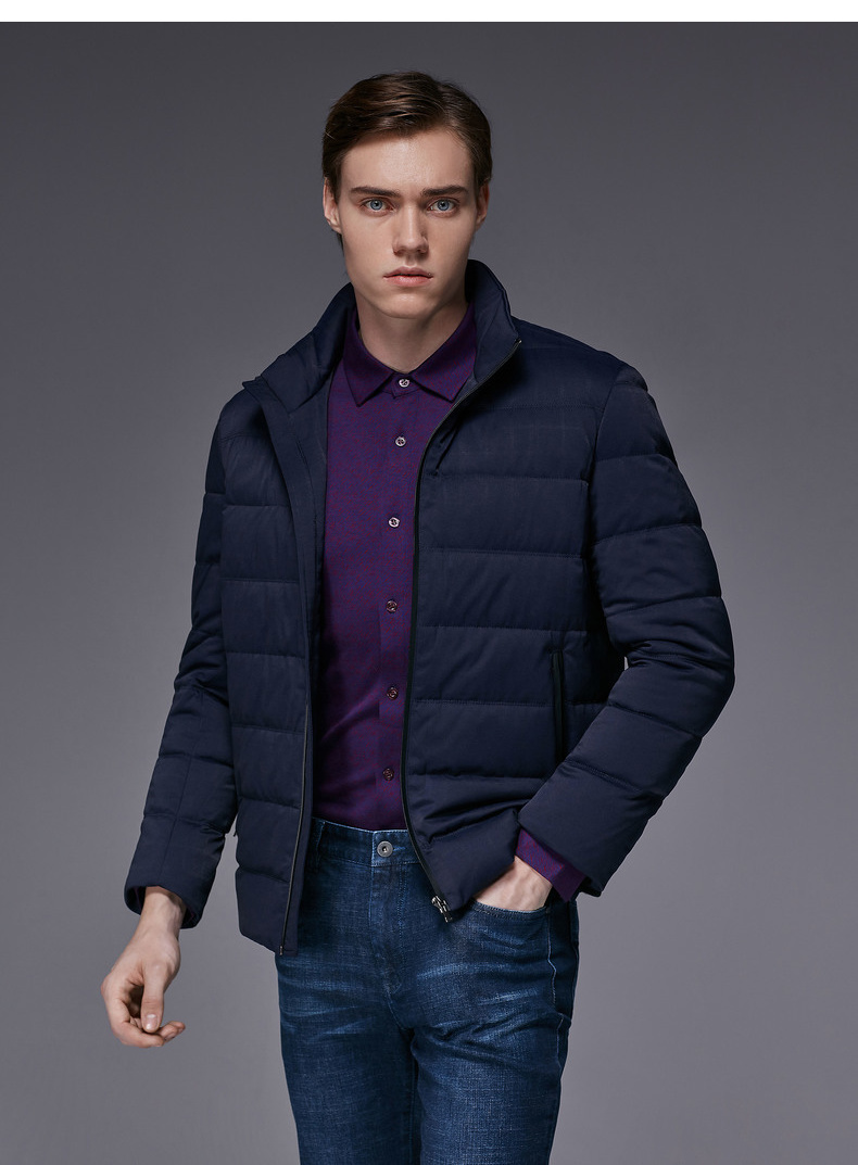 劲霸男士羽绒服新款男冬季保暖短款夹克宽松羽绒外套brhl4117