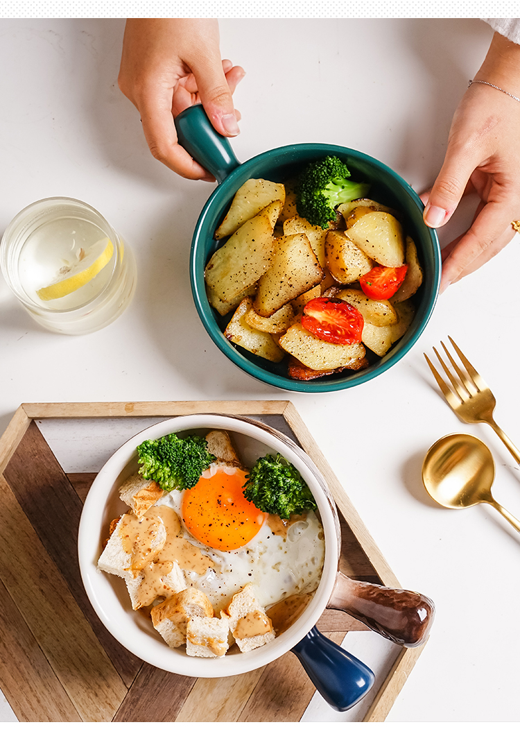 烘培焗饭烤碗带手柄饭盘创意家用餐具泡面碗烤箱专用碗