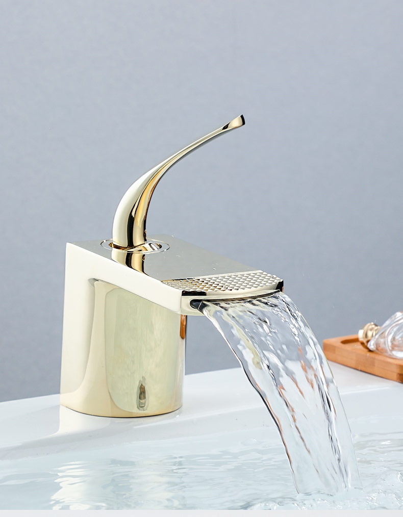 浴室洗脸盆水龙头恒洁hegii全铜冷热家用卫生间面盘瀑布式龙头卫浴