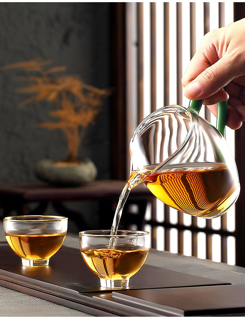 日式泡茶公杯玻璃公道杯水晶茶道杯耐热功夫茶具玻璃杯茶海分茶器 粉