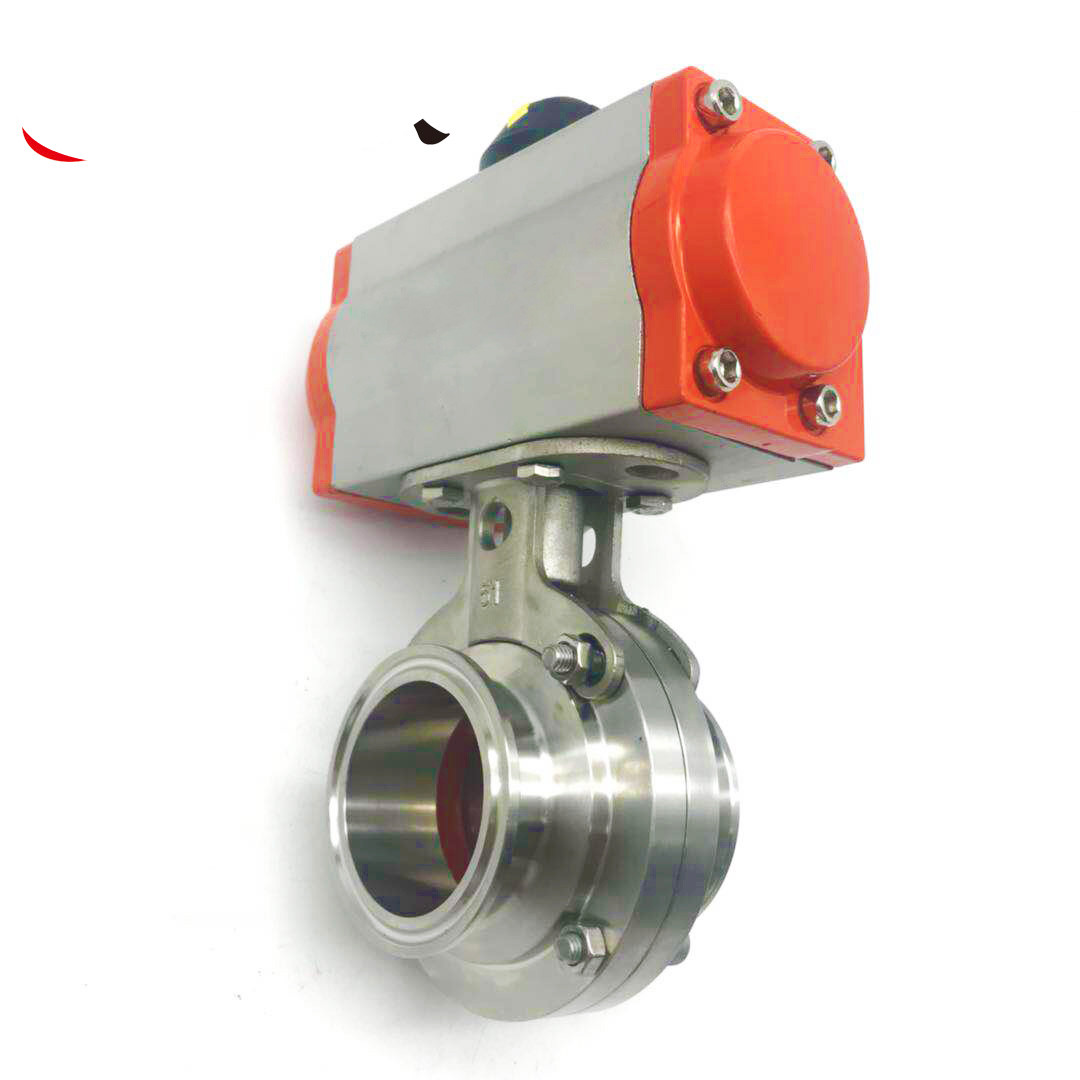 定做304不锈钢气动快装蝶阀卫生卧式卡箍卡盘蝶阀快开蝶形阀304Φ25at