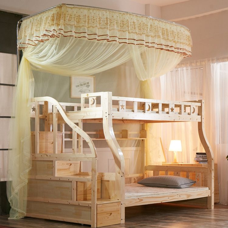 三维工匠蚊帐 新款子母床蚊帐一体式伸缩u形上下1.35m1.5米1.