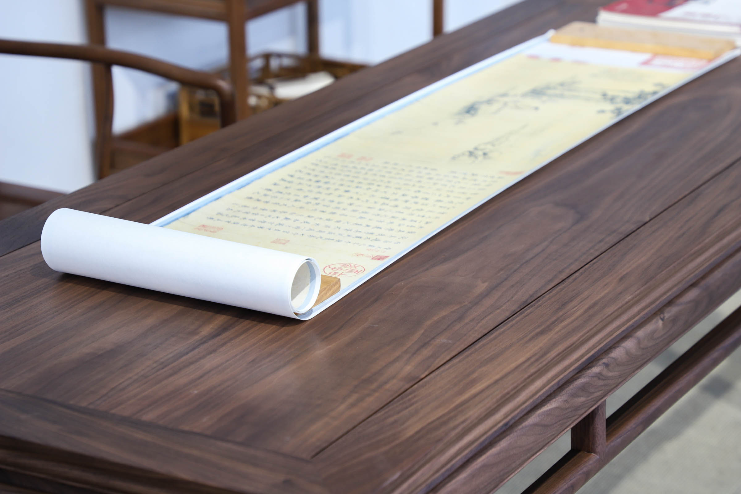 [弈仙家装]中式禅意实木书桌画案明式书法办公桌黑胡