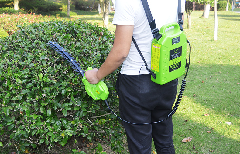 电动无刷绿篱机锂电充电式小型单手双刃