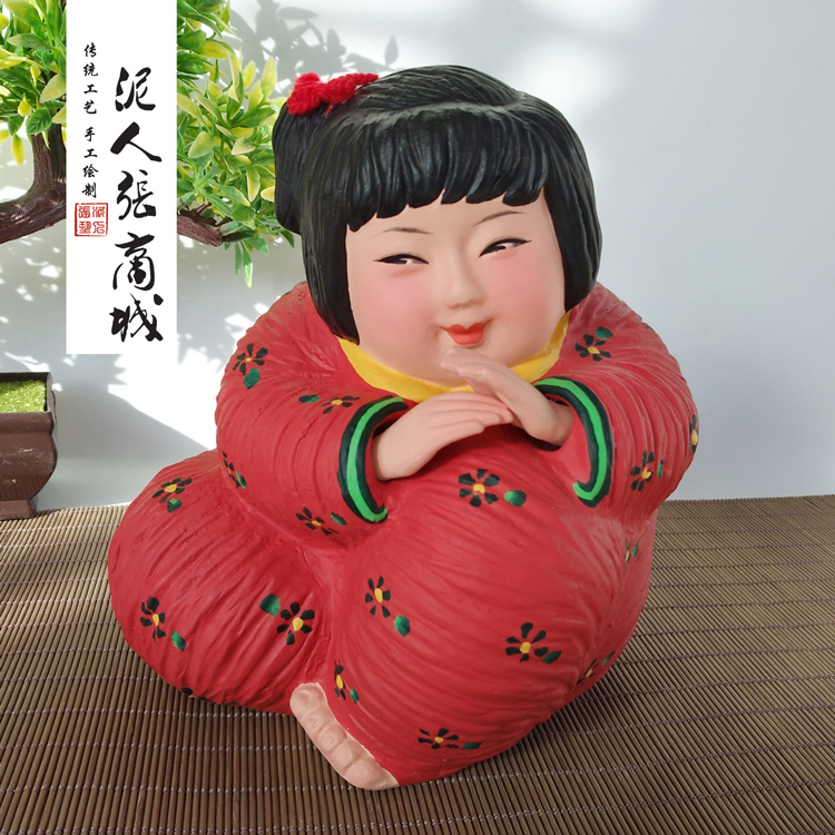 六一儿童节泥人张泥人张纯手工彩塑梦娃娃娃泥塑工艺品特色摆件梦娃