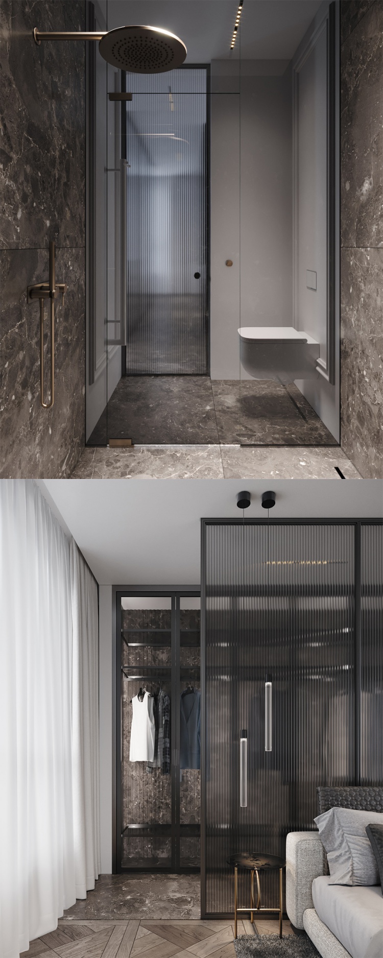 极简窄边隔断卫浴8mm钢化玻璃隔断长虹纳丽雅玻璃淋浴房