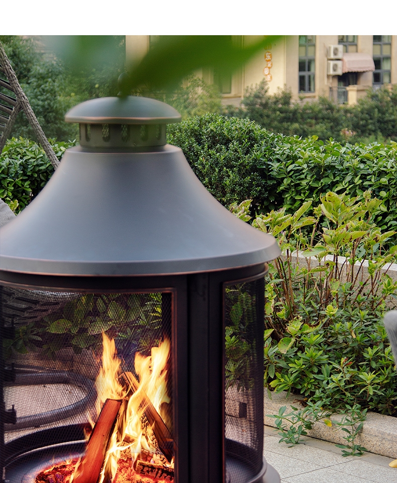 古达野餐炊具 户外工匠庭院采暖壁炉取暖烤火炉古达篝火木炭烧烤架