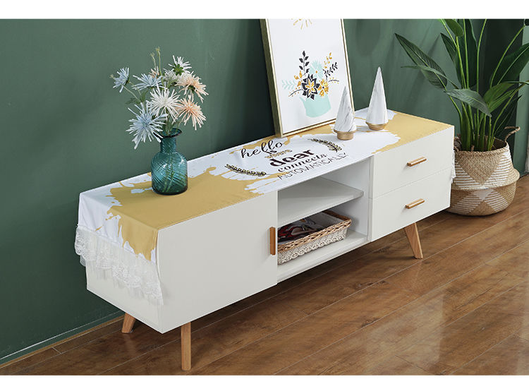 55寸液晶电视罩开机不取32寸坐式电视蕾丝套子60电视机罩圈防尘布三只