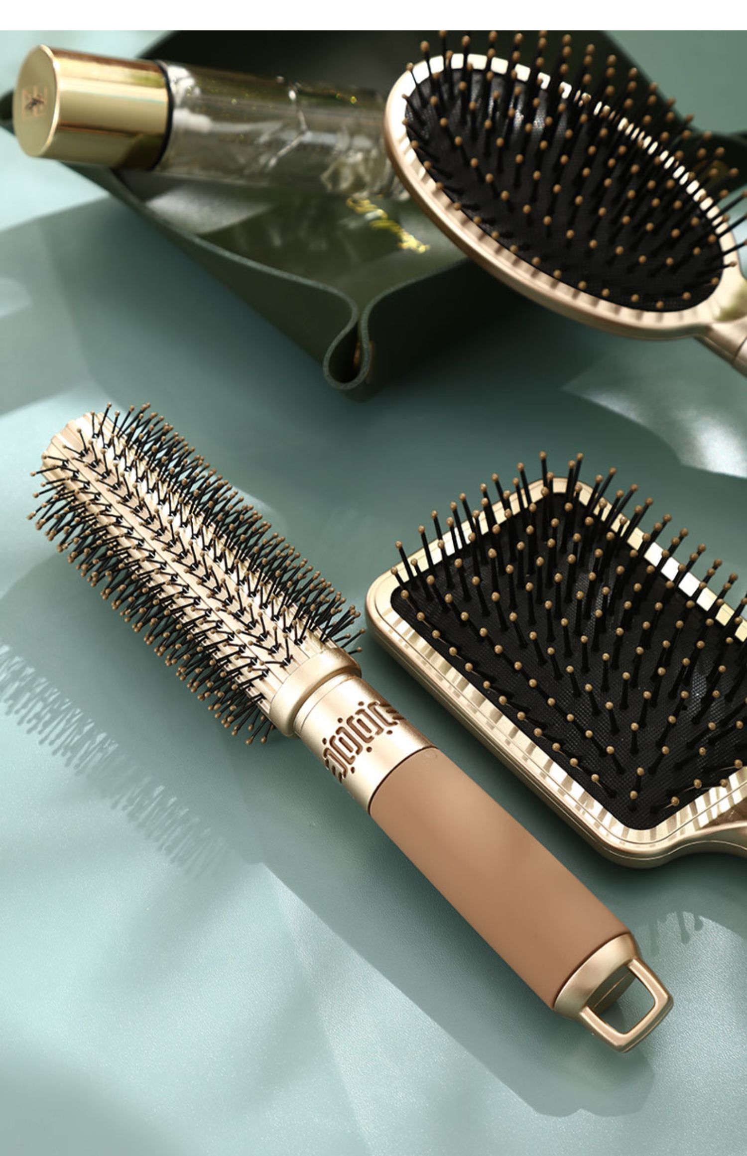 头部按摩头皮经络女士长发专用卷发气囊梳子 敬平 两把装【排骨梳