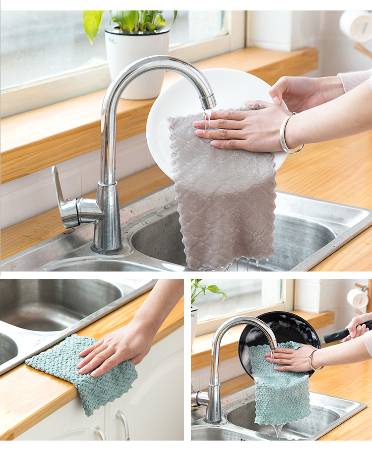 吸水抹布不毛加厚毛巾家务清洁厨房用品洗碗巾擦桌布ac型三维工匠