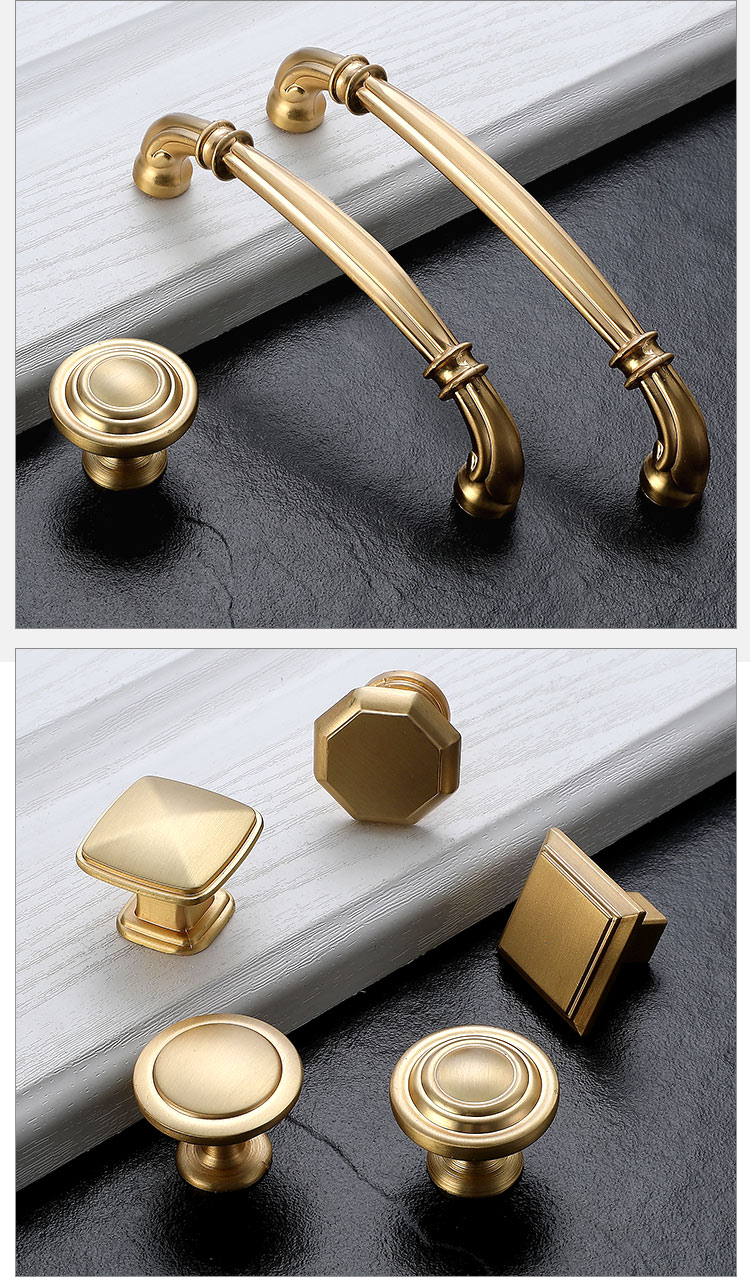 定做现代简约美式金色拉手北欧式铜色柜门把手抽屉隐形橱柜衣柜暗拉手