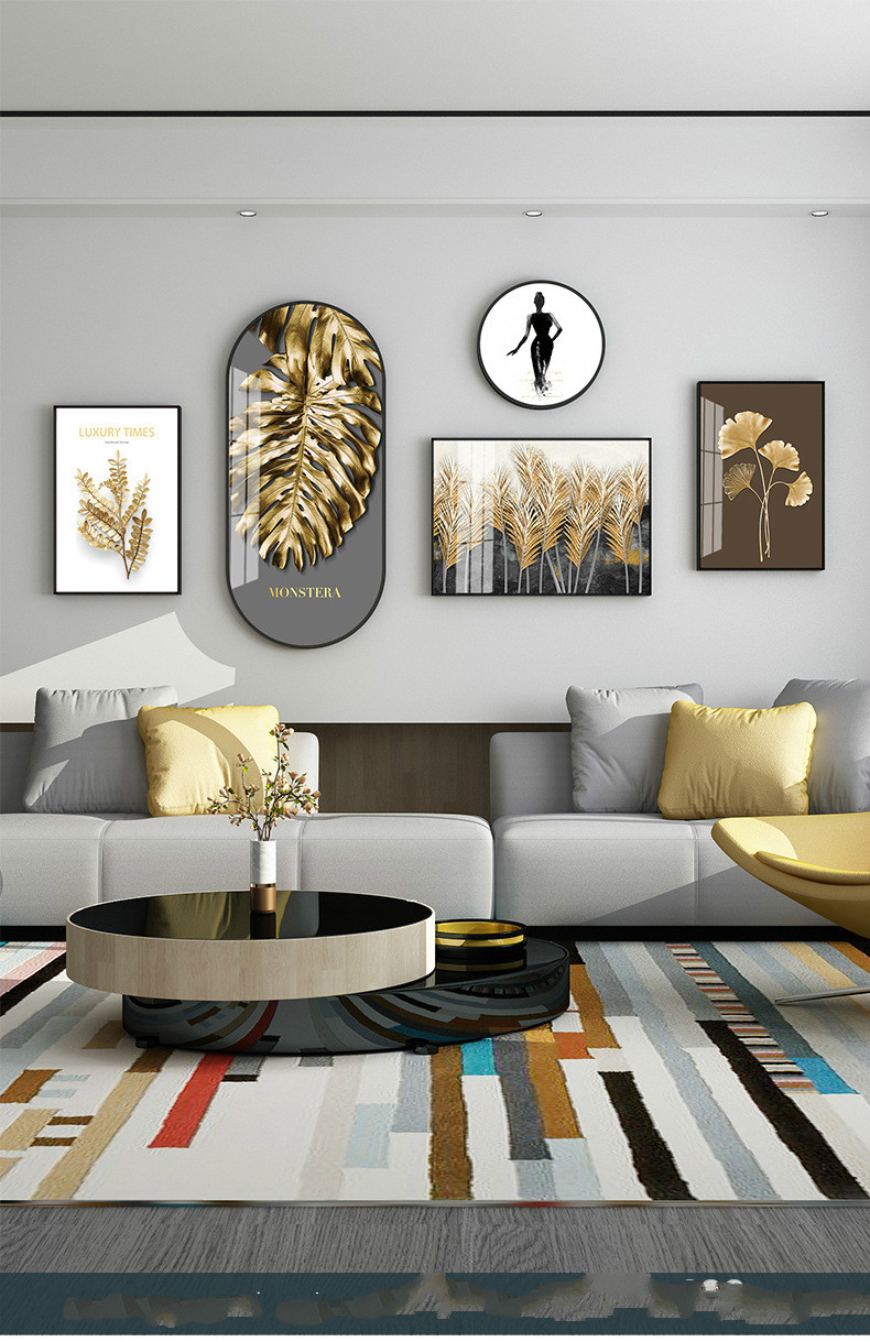 怡茹现代简约客厅装饰画沙发背景墙挂画墙壁墙面壁画抽象大气墙画组合