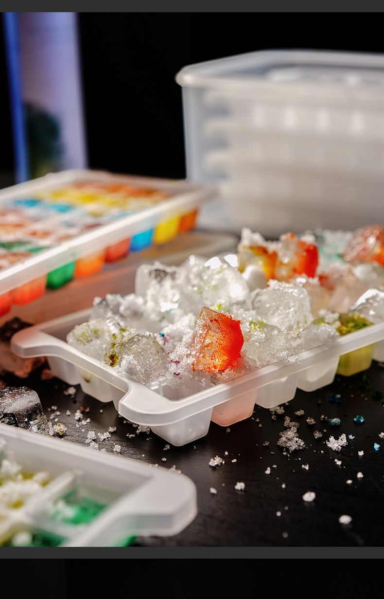 自制冰箱冻冰块模具创意带盖冰格子家用制冰盒商用冰格速冻器器敬平