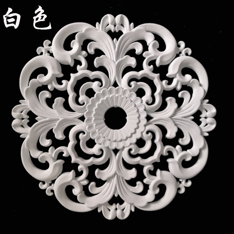欧式装饰花背景墙装饰吊顶角花镂空雕花ps装饰材料吊顶角花天花板白色
