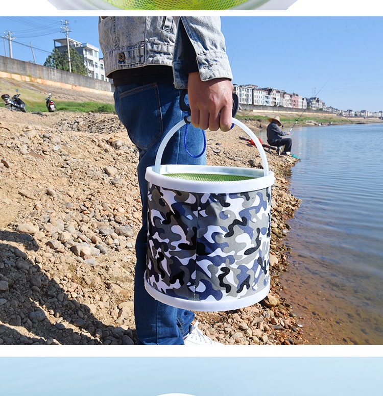 釣魚打水桶摺疊裝魚桶便攜式閃電客釣箱活魚桶帶繩多功能釣魚桶魚具