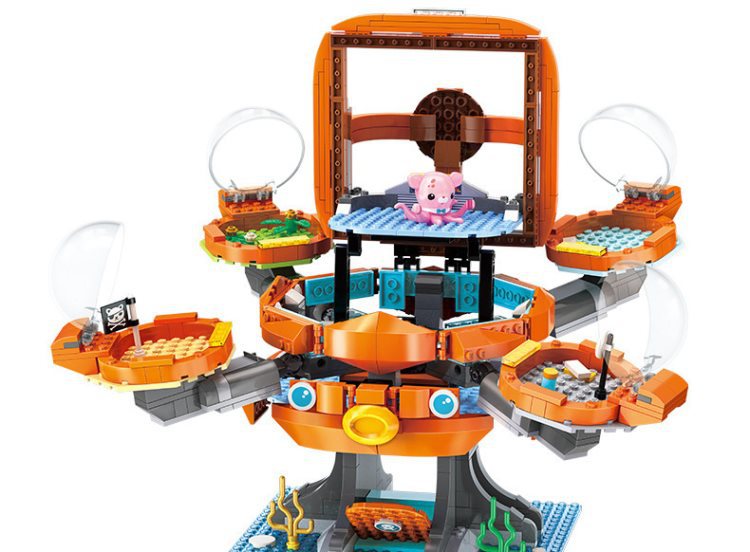 启蒙积木3708章鱼堡海底小纵队系列玩具拼插拼装模型玩具