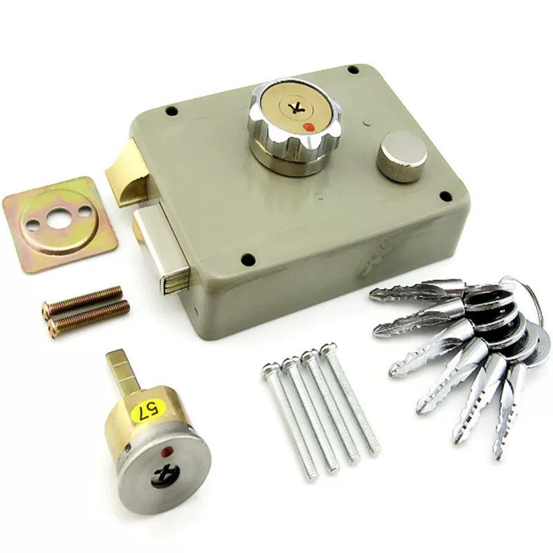 《原装老式盼盼防盗门锁 安防afs外装锁 边锁十字锁a1076d大号小号