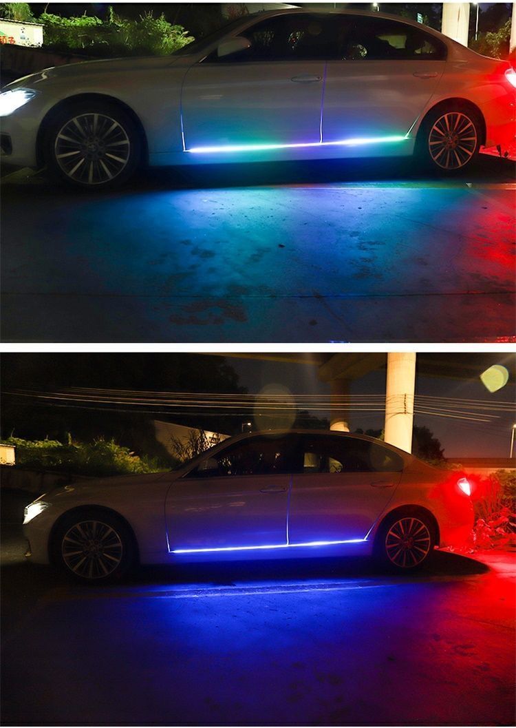 2米*1条 汽车车门流光灯七彩led跑马灯装饰防水防追尾改装氛围灯门边