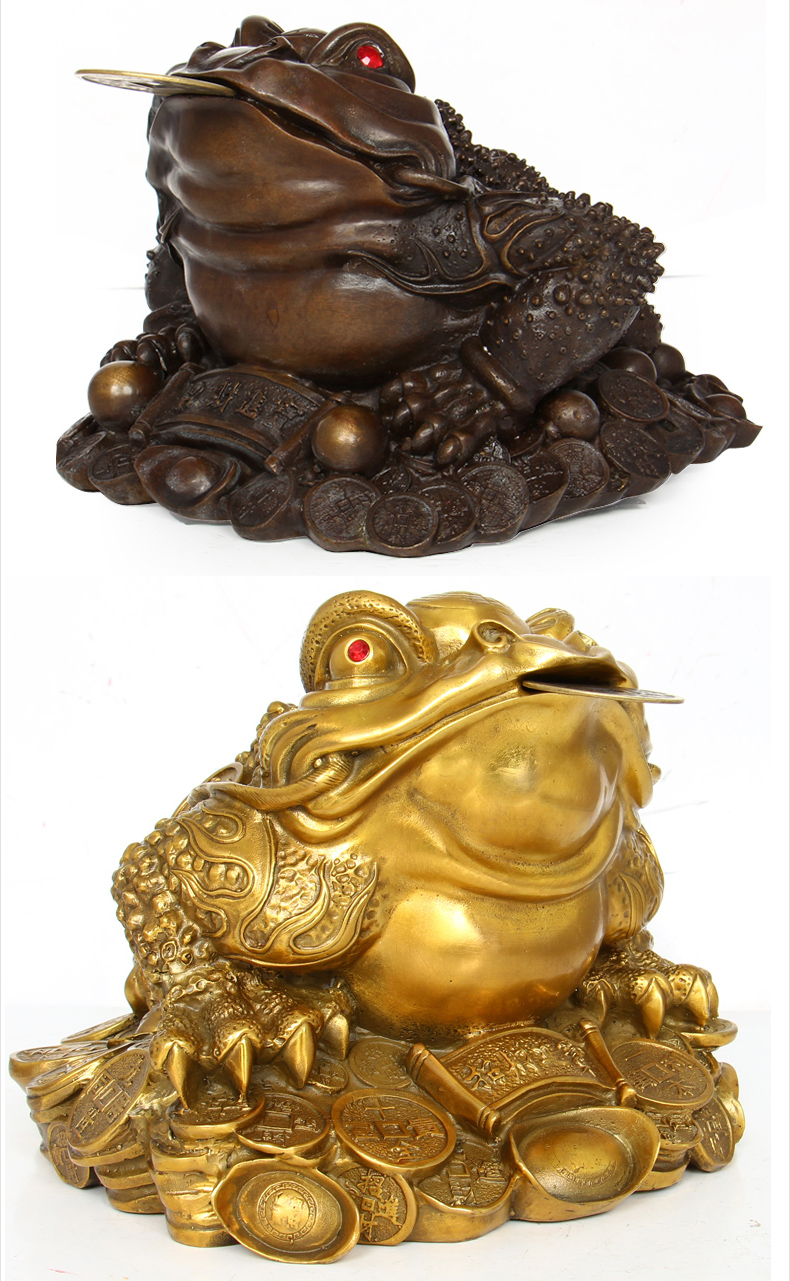 美帮汇铜金蟾摆件大号家居三脚金蟾蜍摆设公司店铺开业礼品