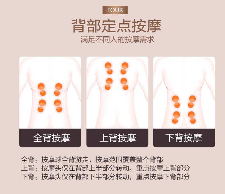 oto按摩器颈部腰部肩部背部多功能振动揉捏颈椎按摩靠垫沙发ub68