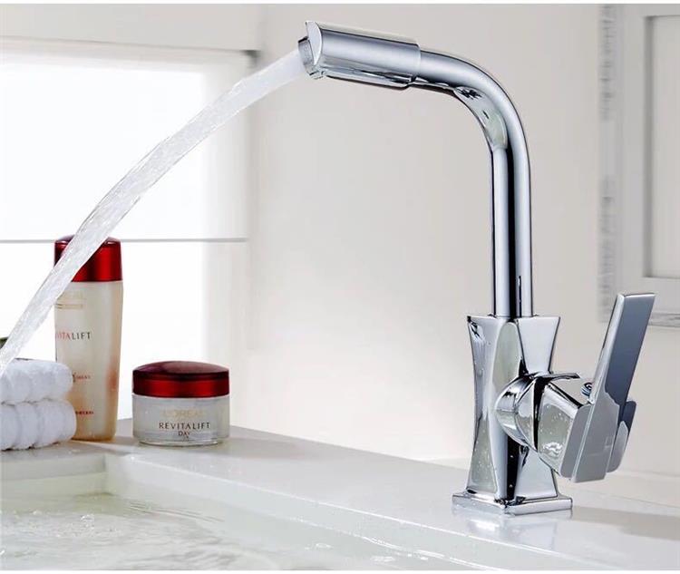 厨房水龙头家用洗菜盆龙头冷热水槽单冷全铜洗手盆304不锈钢旋转