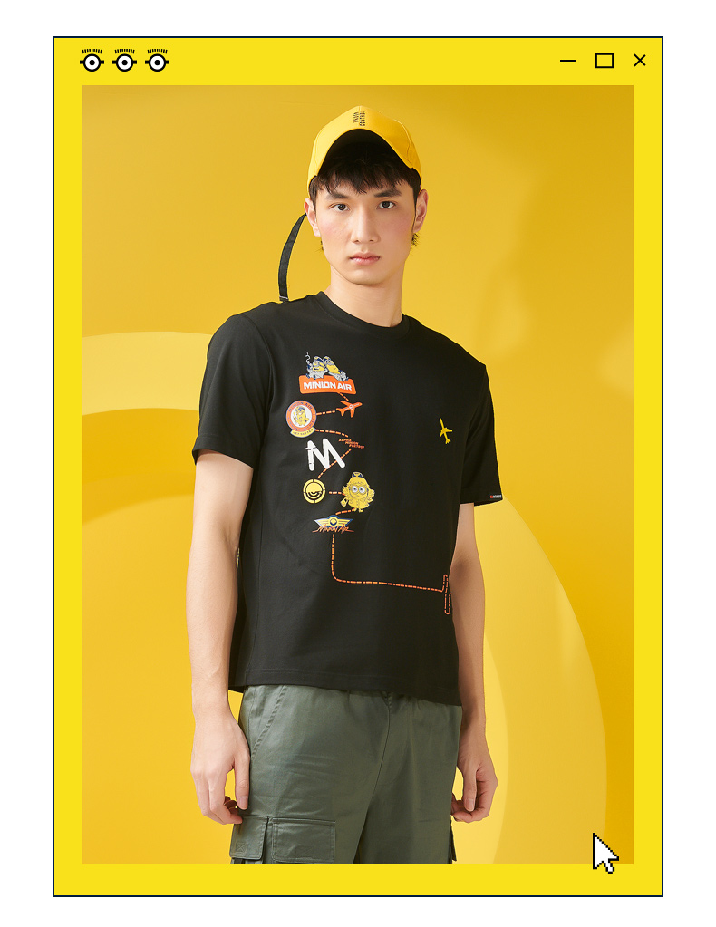 361°运动t恤 小黄人联名袁昊同款|361运动t恤男夏季新款休闲上衣常规