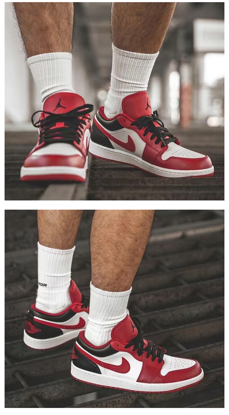 [经典aj]nike/耐克 air jordan 1 low aj1 红白黑 乔1低帮复古篮球鞋