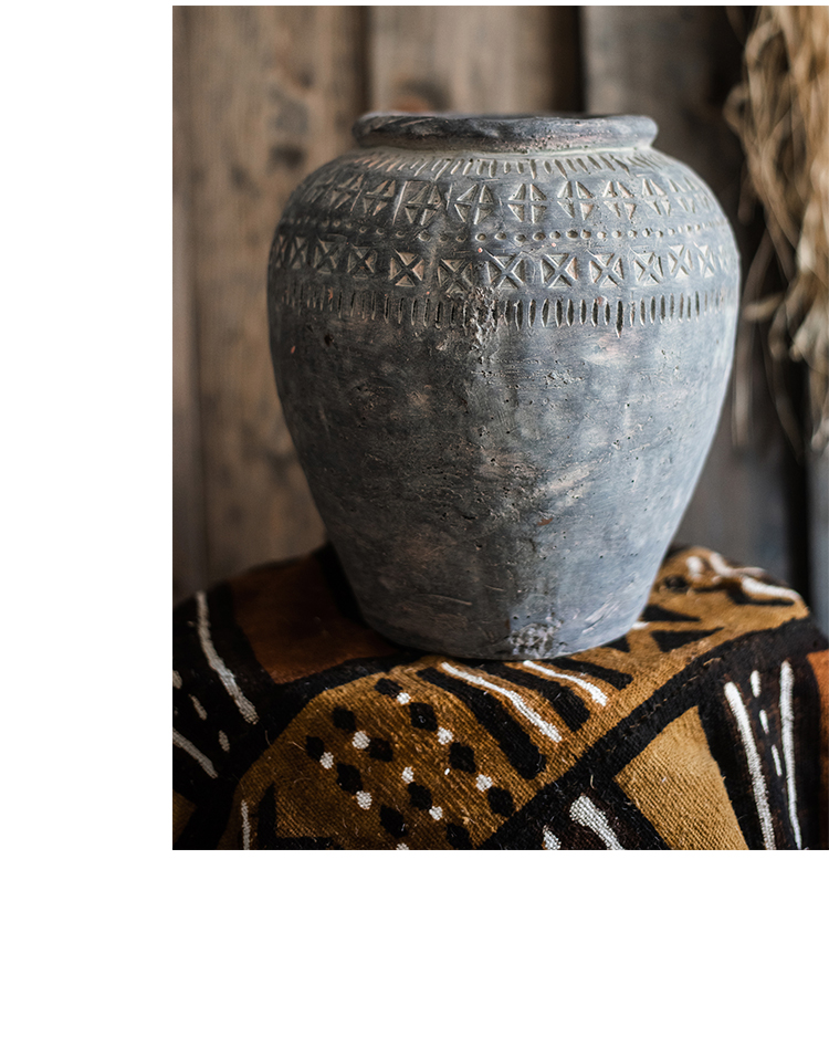 美帮汇花瓶/花艺美帮汇非洲艺术古罐素朴古董质感花瓶花盆花器装饰摆件 