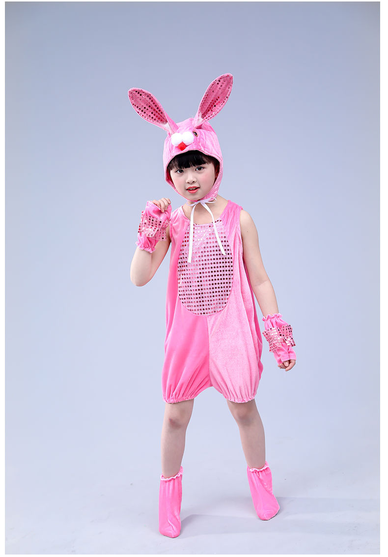 六一儿童演出服小兔子幼儿园舞蹈服小白兔子男童女童动物表演服装白色