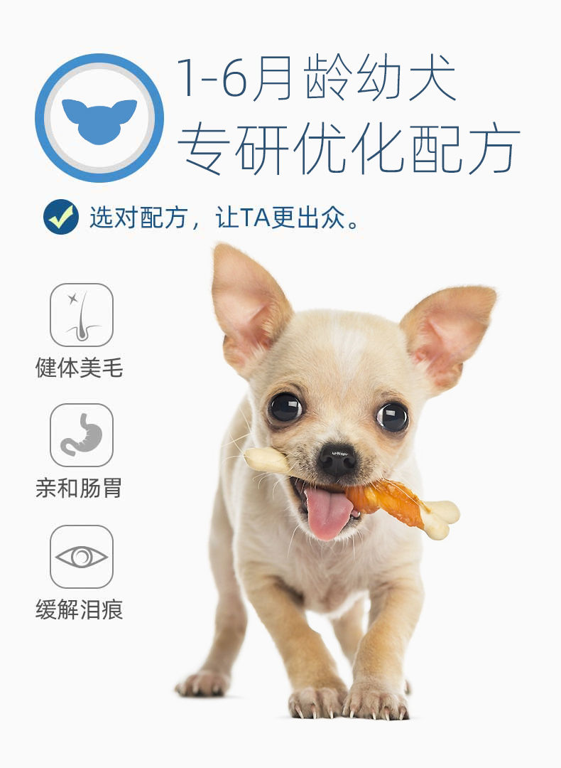 刚满月的吉娃娃小狗粮1一2个月专用幼犬迷你茶杯犬去泪痕补钙通用 250