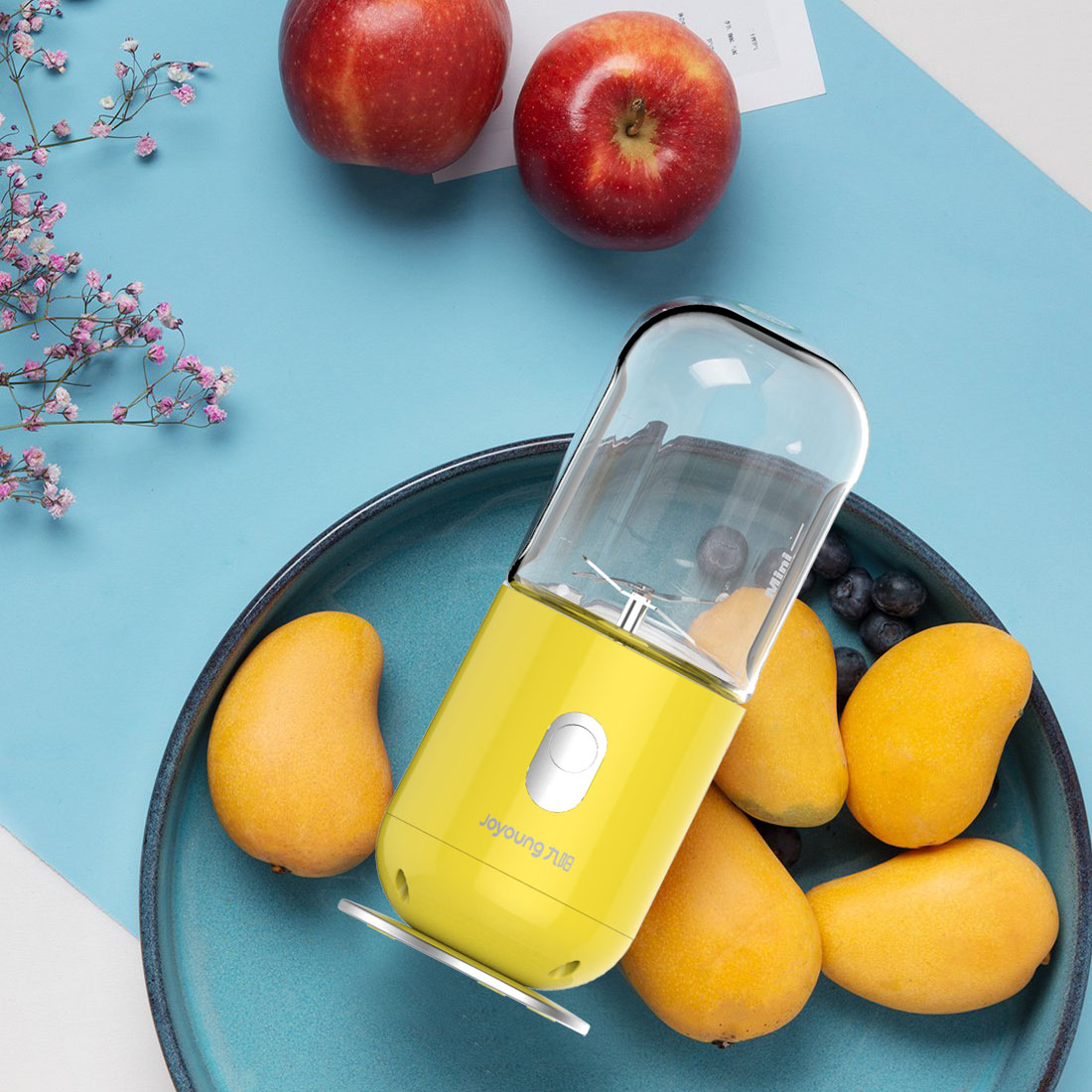 joyoung九阳c902d黄色便携式榨汁机迷你小型果汁机料理机充电减脂餐