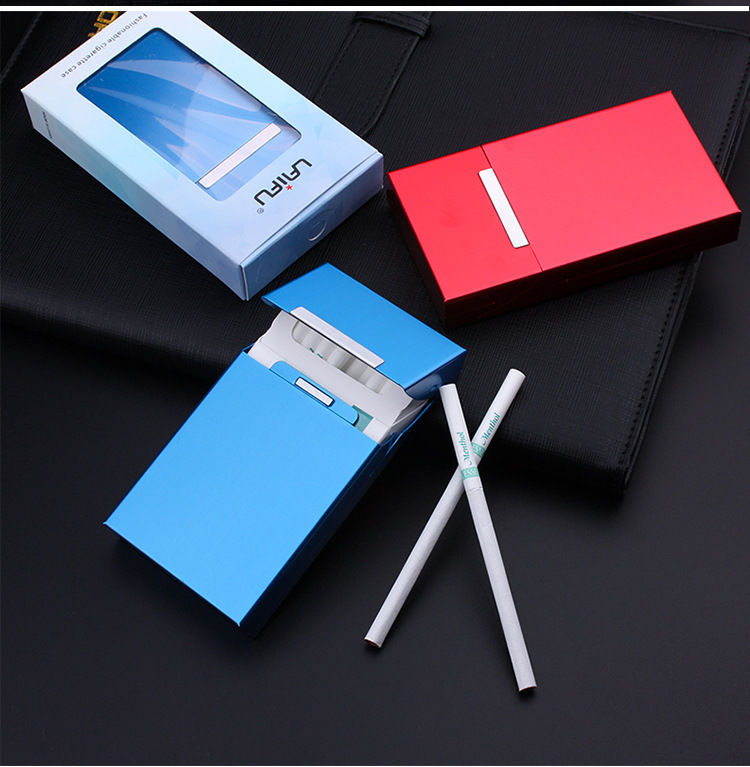 《男女士煊炫赫门细支烟盒20支装超薄便携创意金属烟盒个性自动弹盖