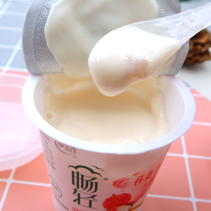 伊利畅轻酸奶纤酪乳玫瑰荔枝白桃味风味发酵乳生牛乳早餐牛奶100g6杯