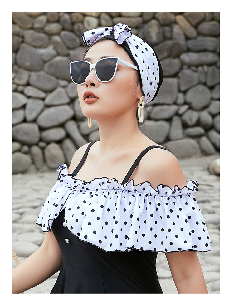 泳帽女长发好看可爱波点游泳帽大号可调节韩版女生u4