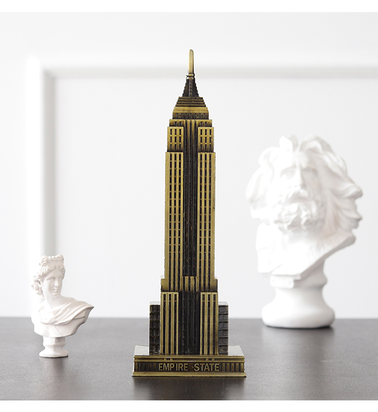 纽约帝国大厦金属建筑立体模型摆件锌合金工艺品家居装饰品