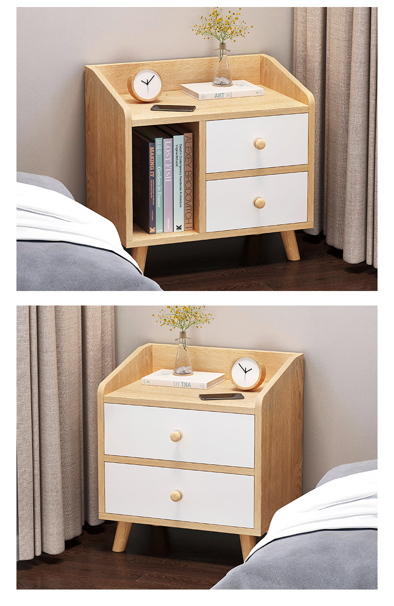 小型迷你简易床头柜置物架藤印象简约现代卧室收纳小柜子床边储物柜