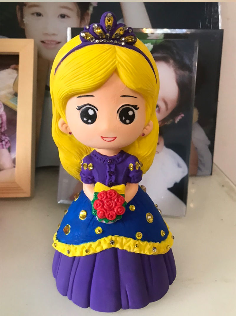 《彩绘石膏娃娃涂色白胚涂鸦儿童diy手工存钱罐上色陶瓷搪胶玩具女