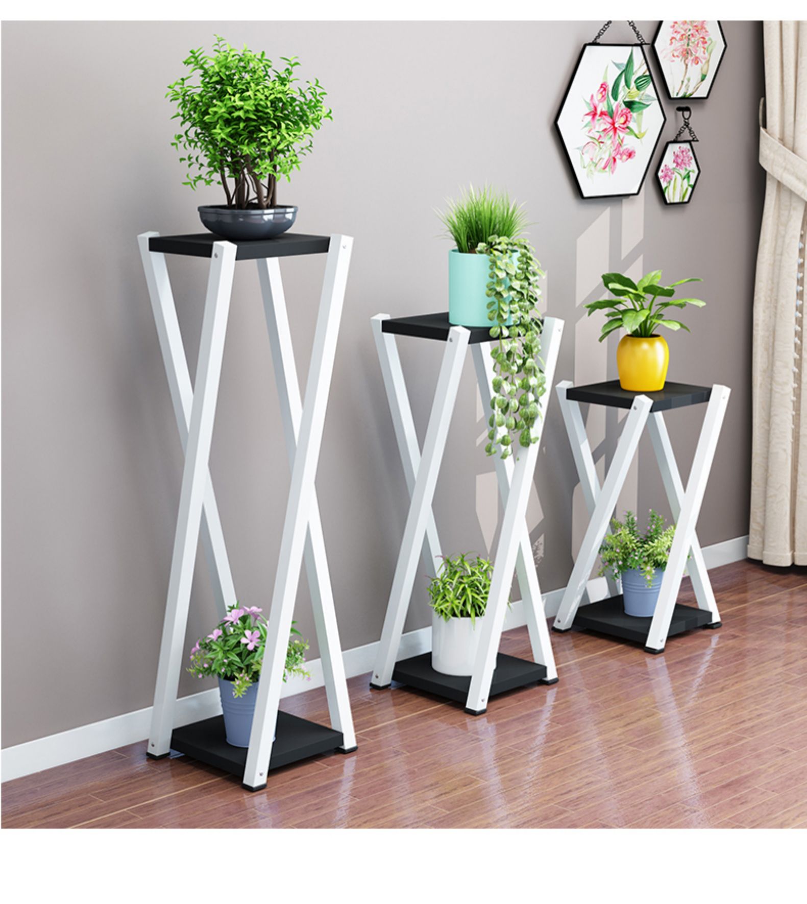 檀星星花架铁艺多层客厅绿萝阳台多肉花盆架装饰室内落地省空间花架子