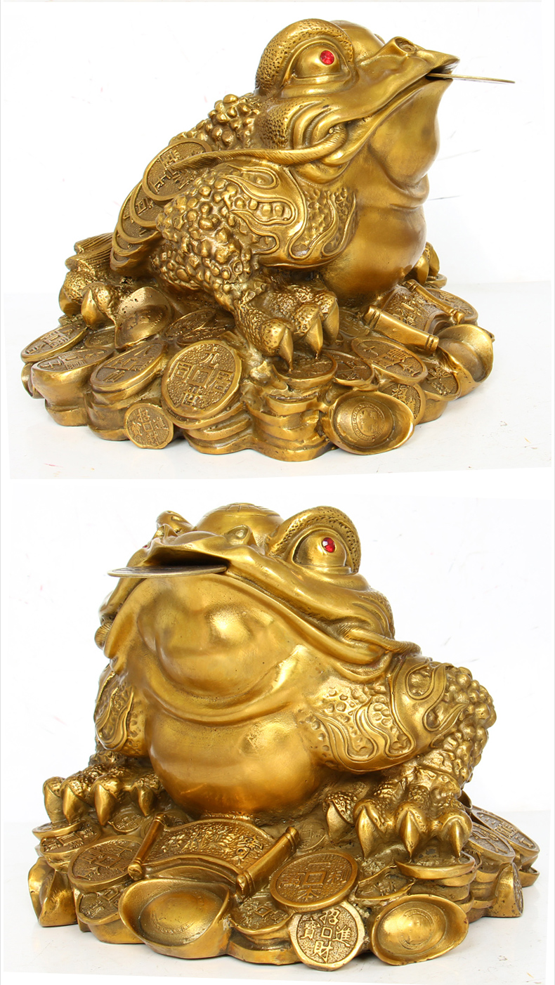 美帮汇铜金蟾摆件大号家居三脚金蟾蜍摆设公司店铺开业礼品