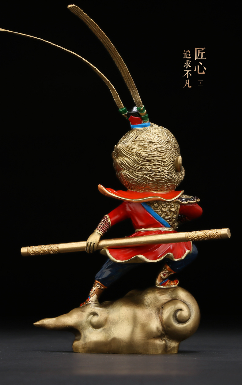 梦玉盈纯铜齐天大圣孙悟空摆件斗战胜佛像铜猴子工艺品家居客厅装饰