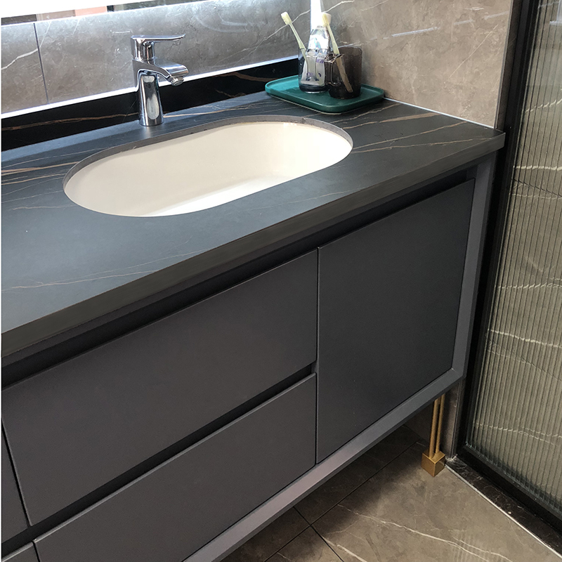 岩板浴室柜现代轻奢卫生间洗漱台洗脸洗手台盆柜组合智能卫浴镜柜