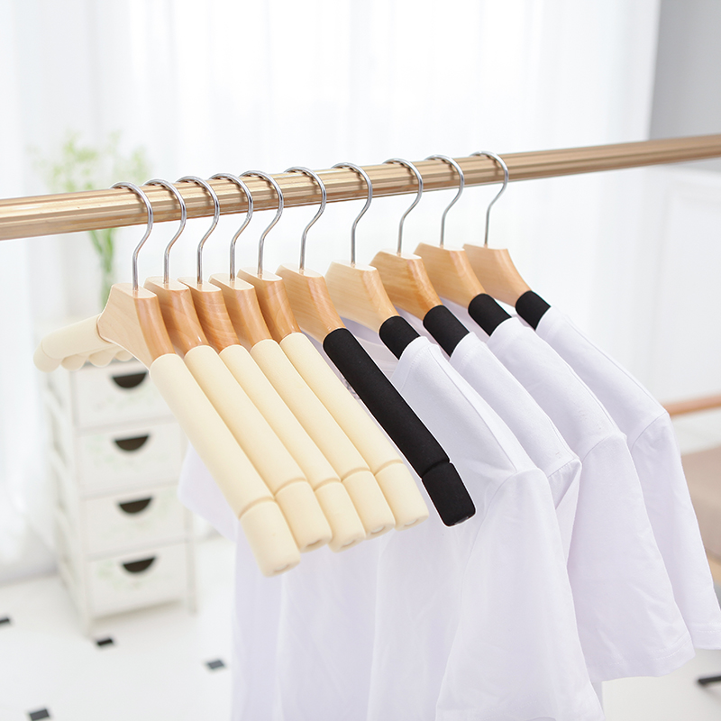 实木海绵衣服撑子衣挂无痕毛衣衣架家用防滑成人衣服架子服装店