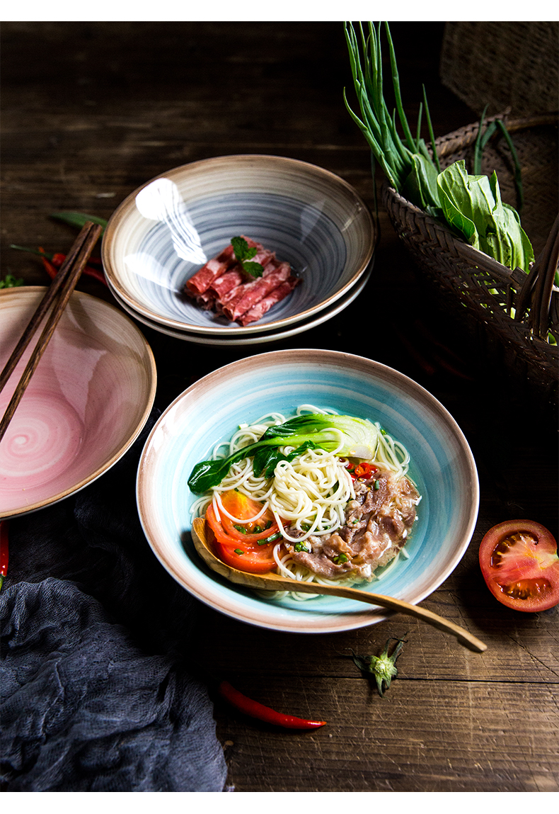创意日式陶瓷面汤碗手绘牛肉拉面碗家用