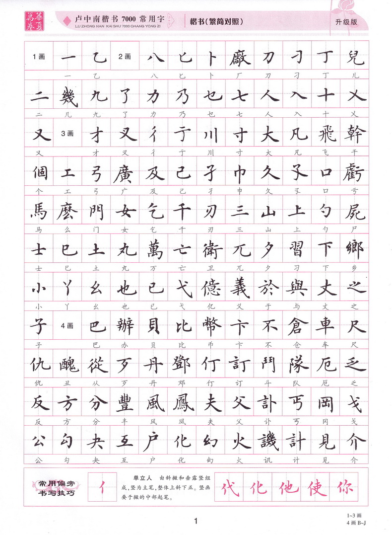 盧中南楷書字帖7000常用字初中生高中生大學生公務員練字行楷體速成